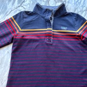 LL BEAN Soft cotton striped polo rugby size small